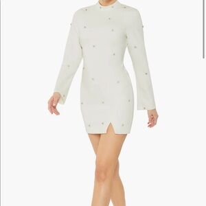 Likely Phillips crystal embellished long sleeve cutout sheath dress